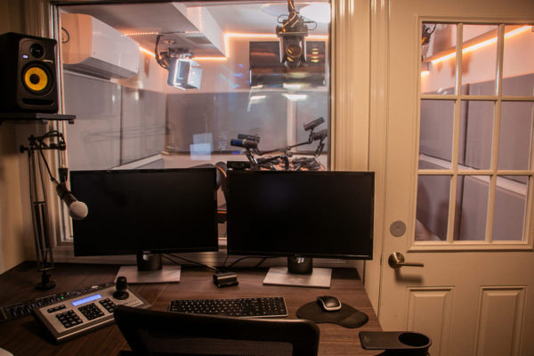 Studio B Control Booth | NYC Podcasting : Rent a podcast studio in NYC